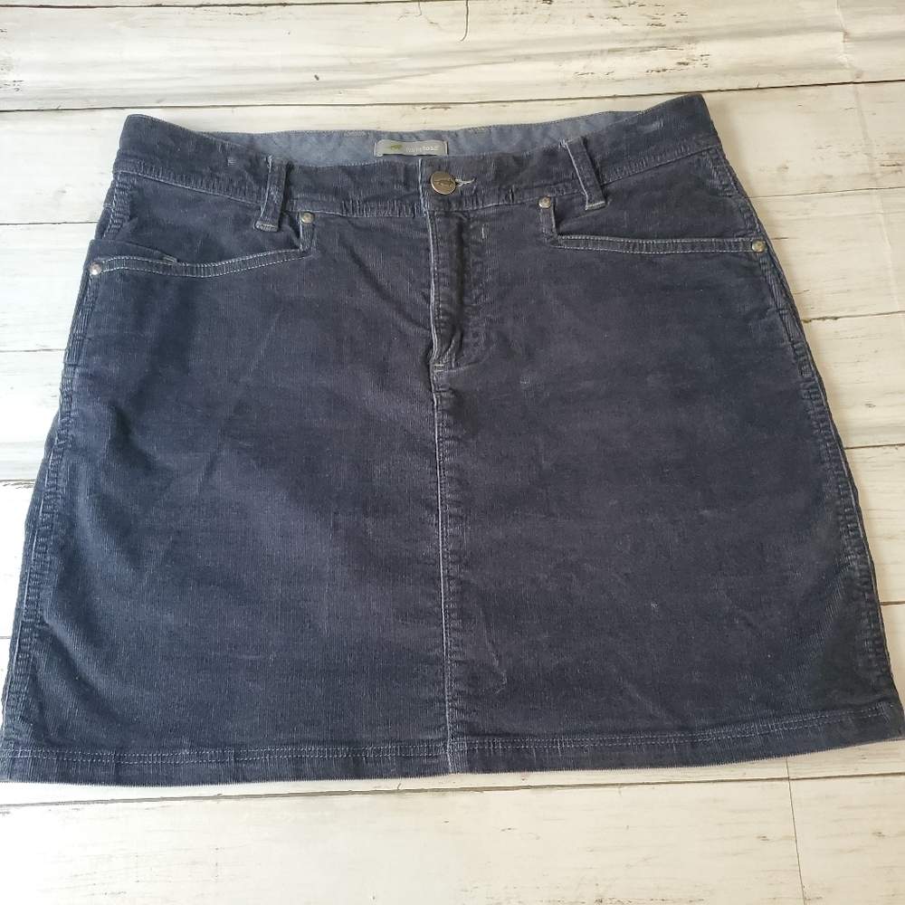 Horny toad blue gray fine corduroy mini skirt size 4